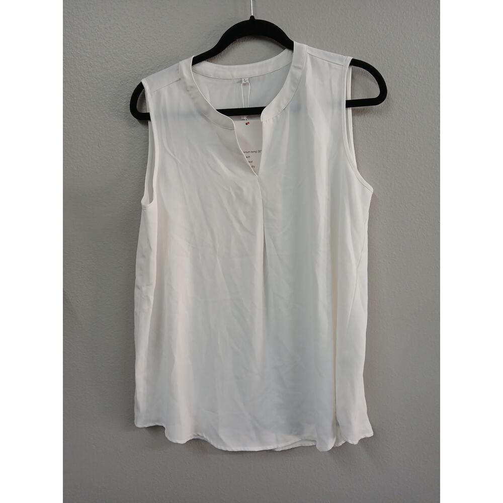 Bettsays sleeveless white blouse womens large - Picture 2 of 8
